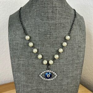 OOAK handmade evil eye necklace
